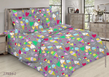 Комплект постельного белья 1,5-спальный, бязь ГОСТ, детская расцветка (Мороженки)